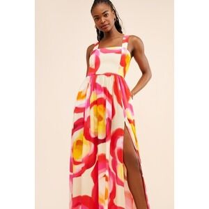 Amanda Uprichard Midi Dress Abstract Print Sleeveless Casual Size M